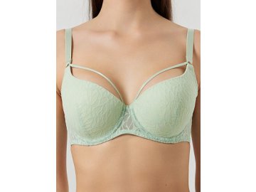Бюстгальтер женский мятный с кружевом