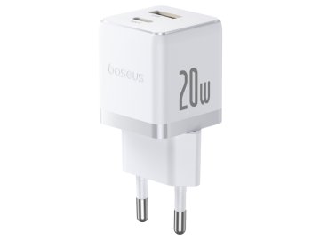 Baseus Palm Fast Charger C+U 20W с кабелем USB-C to USB-C 60W (белый) МТС