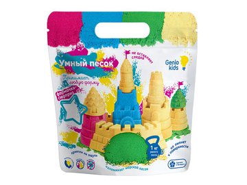 Песок кинетический Genio Kids Умный песок. Зеленый 1 кг SSR972