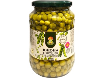Горошек зелёный "ЮНОНА" (в/с,ст/б)720г на акции в магазинах Евроопт