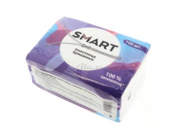 Полотенца бумажные SMART белые, двухлойные, тисненые без рисунка