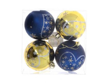 Набор новогодних шаров, 8 см, 4 шт, арт.  SLWRL-105