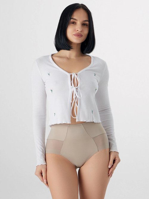 Трусы макси женские бежевые, фото 1 из 8