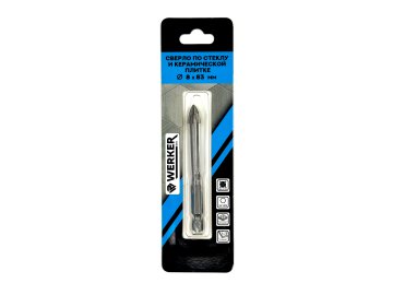 Сверло по стеклу/кер.плитке 8x83 HEX 4cutter WERKER