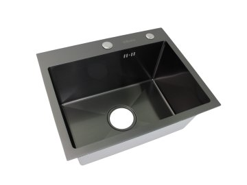 Мойка кухонная RENE 500x400мм с дозатором и коландером (графит) RN5040B в Жодино Ома