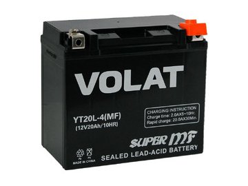 Мотоаккумулятор VOLAT YT20L-4 20Ah (MF) R+