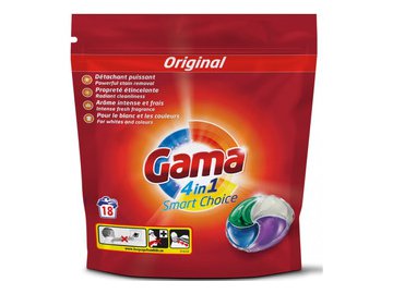 Капсулы для стирки GAMA Smart Choice Original 4-в-1 (18 шт*22г)