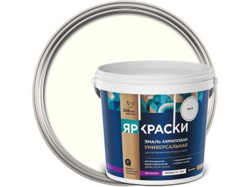 Эмаль ЯРОСЛАВСКИЕ КРАСКИ универсальная акриловая белая матовая 0,9кг