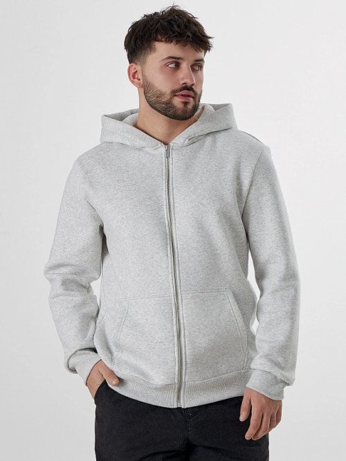 Жакет мужской серый на молнии с начесом, фото 1 из 7