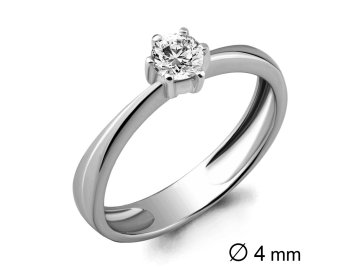 Кольцо помолвочное Aquamarine, белое золото 585 проба, вставка бриллиант