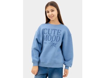 Джемпер для девочек светло-синий с печатью Марк Формель