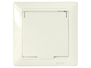 Розетка Energy Fenix 1-гнездн. с/з с/кр (с рамкой) IP44 бежевый РС16-312