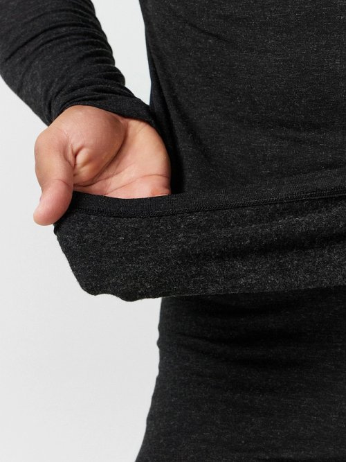 Джемпер "Термо" из бамбука и шерсти с воротником-стойкой в оттенке "антрацит", фото 4 из 27