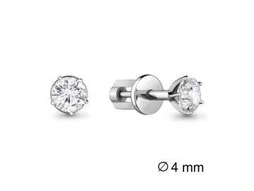 Серьги пусеты Aquamarine, серебро 925 проба, вставка фианит