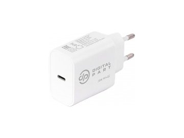Сетевое з/у digitalpart fc-130 (c кабелем type-c/lightning, белый) Электросила