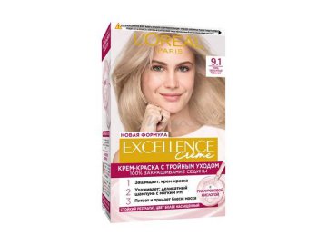 Крем-краска для волос L'OREAL Excellence, тон 9.1, 190 мл