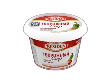 Сыр творожный President с напол Овощи на гриле 54% 140 г