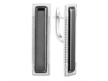 Серьги с английским замком Fresh Jewelry, серебро 925 проба, вставка керамика