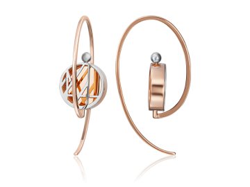 Серьги длинные Platina Jewelry, красное золото 585 проба