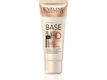 База под макияж EVELINE Base Full HD сияющая матовая кожа 4 в 1, 30 мл