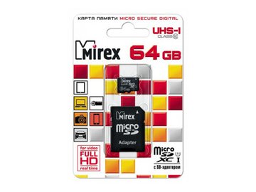 Карта памяти Mirex microSDXC 64GB (13613-AD10SD64)