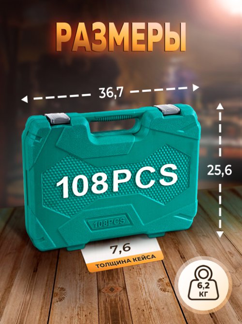 Набор инструментов 108-24T (108 предметов), фото 19 из 272