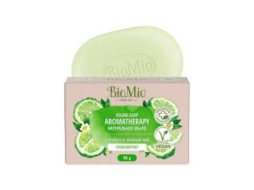 Мыло натуральное BIOMIO Bio-Soap Aromatherapy Зеленый чай и эфирное масло Бергамота, 90г Мила