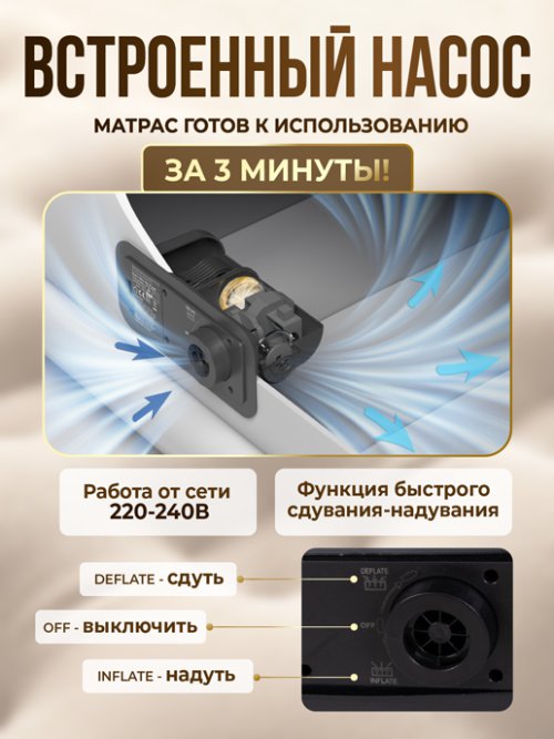 Матрас надувной со встроенным насосом MA-107/1, фото 3 из 6