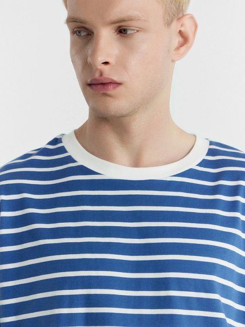 Футболка мужская в сине-белую полоску, фото 4 из 5