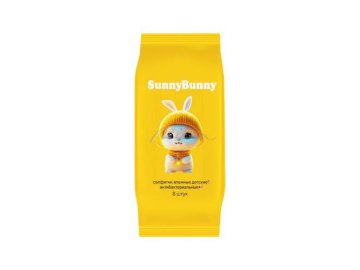 Салфетки влажные детские SUNNY BUNNY антибактериальные, 8 шт Мила