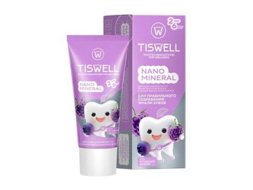 Паста зубная детская TISWELL Ягодный зефир реминерализующая с наногидроксиапатитом, с 2 лет, 60 г