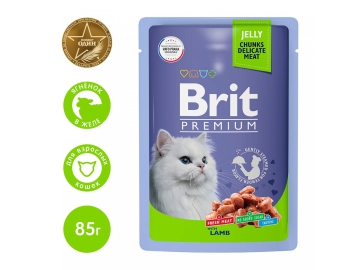 Пауч Brit Premium для взрослых кошек, Ягненок в желе, 85 г в Минске Зообазар