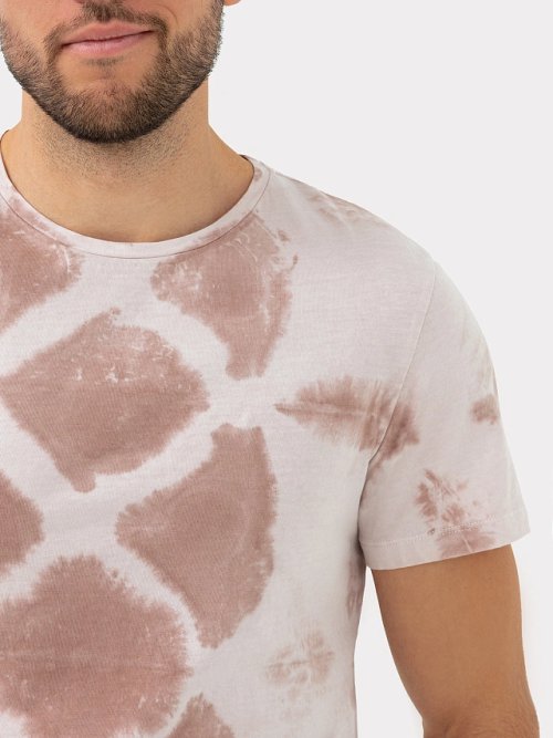 Футболка мужская коричневая в технике тай-дай, фото 4 из 7