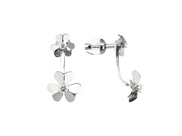 Серьги пусеты Aquamarine, серебро 925 проба, вставка фианит