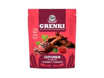Гренки Flint Гарлики Телятина с аджикой ржаные 90 г пак