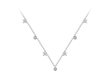 Колье JUVEDEL, белое серебро 925 проба, вставка фианит
