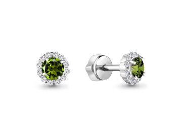 Серьги пусеты Aquamarine, серебро 925 проба, вставка фианит