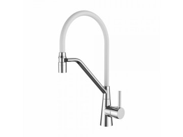 Смеситель для кухни Ledeme гибкий излив магнитный (белый) L4397-3