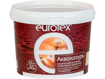 EUROTEX аквалазурь белый 2,5кг акриловая