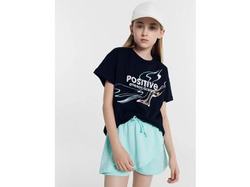 Футболка для девочек черная с печатью Марк Формель