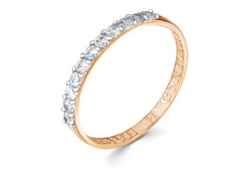 Кольцо дорожка ZOLOTYE UZORY, красное золото 585 проба, вставка цирконий