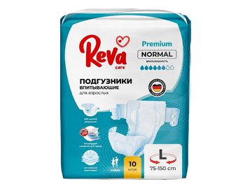 Подгузники на липучках для взрослых Reva Care Normal L, 10 шт
