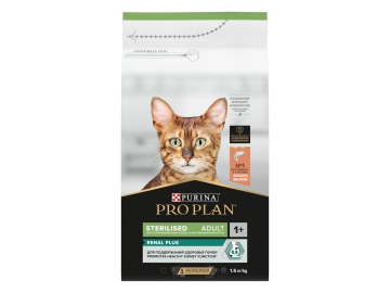 Корм Purina Pro Plan, для стерилизованных взрослых кошек, со вкусом лосося, Sterilised Adult Renal Plus, 1,5 кг