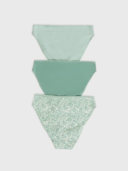 Трусы женские классические мультипак (3 шт.) в бежевом и зеленом цвете, фото 8 из 27