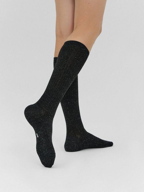 Носки-гольфы женские в черном цвете, фото 2 из 4