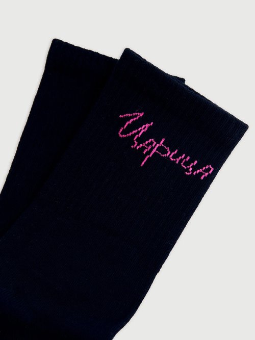 Носки женские черные с рисунком в виде надписи "Царица", фото 4 из 4