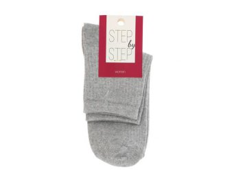 Носки женские STEP BY STEP рубчик, серый, размер 25, артикул 2с3325