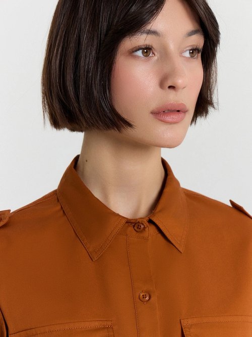 Блузка женская коричневая, фото 4 из 8