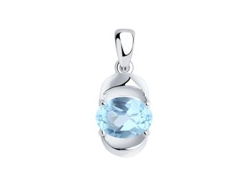 Подвеска декоративная Diamant, серебро 925 проба, вставка топаз