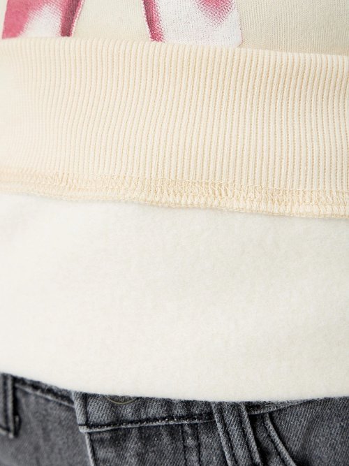 Худи для девочек бежевое с надписью "Chrome love", фото 7 из 8